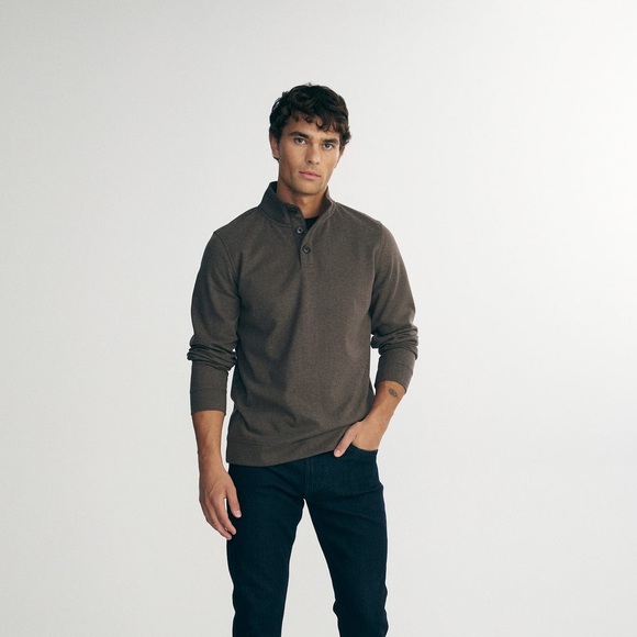 Tristan Other - Tristan • NWT $110 Brown Long Sleeve Chevron Henley Sweater/shirt PTP 23”